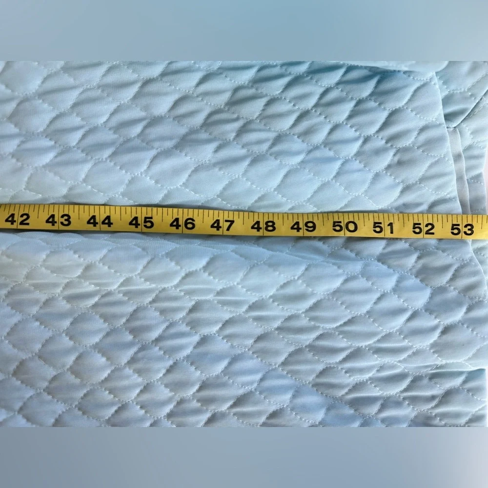 Vintage 70s Flobert Edwardian Baby Blue Bling Quilt Mod Long Robe House Coat - Picture 16 of 16